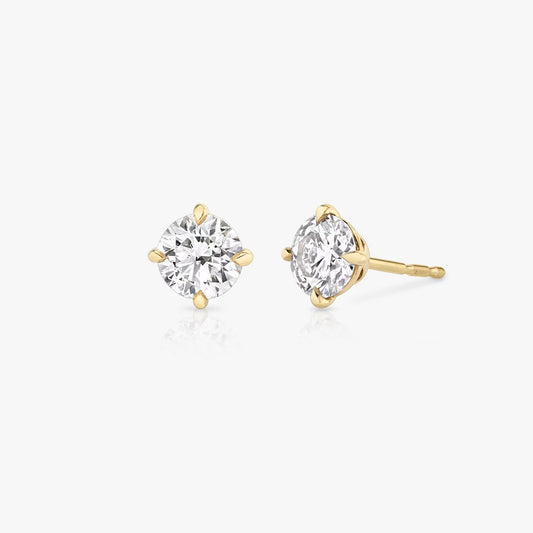 Solitaire Round Diamond Earring in Four Prong Setting