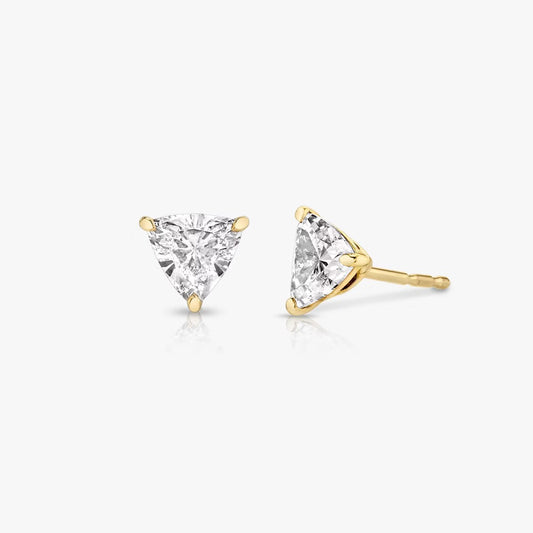 Solitaire Trillion Diamond Earring in Three Prong Setting