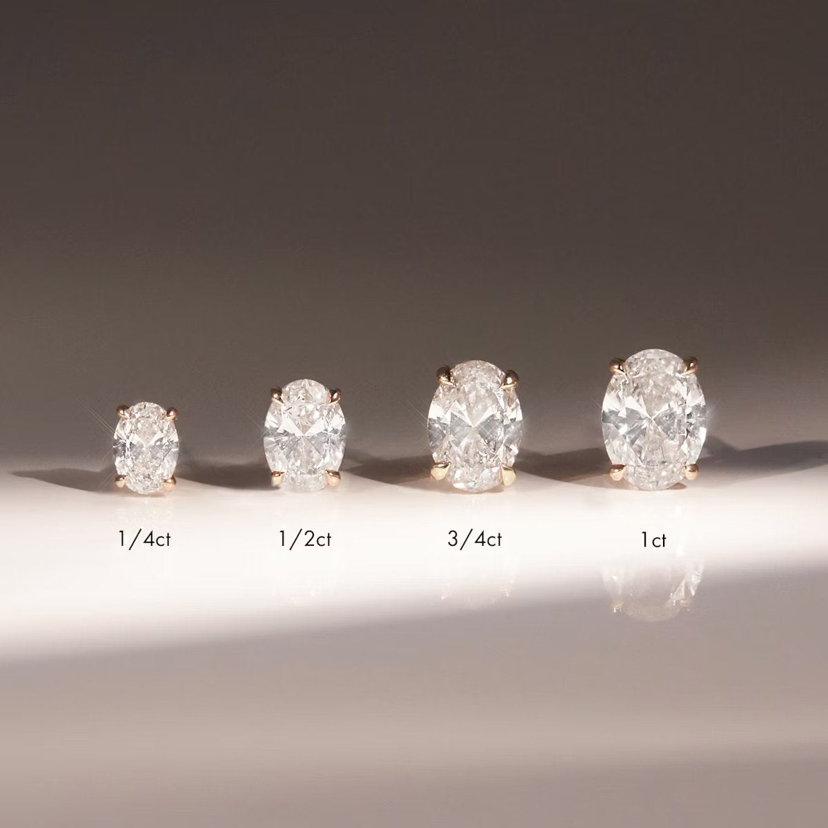 Solitaire Oval Diamond Earring in Four Prong Setting