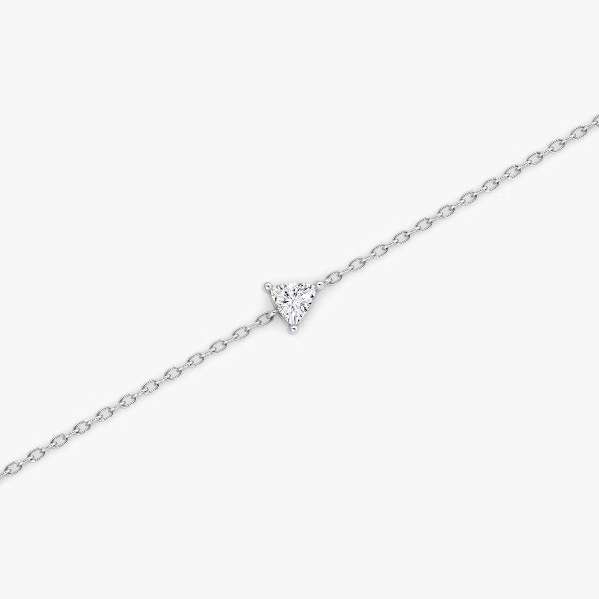 Solitaire Trillion Cut Diamond Bracelet in Three Prong Setting