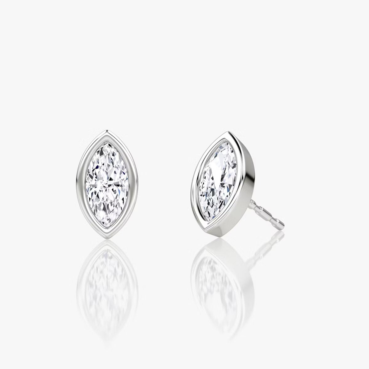 Solitaire Marquise Diamond Earring in Bezel Setting