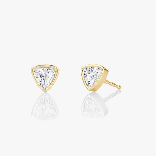 Solitaire Trillion Diamond Earring in Bezel Setting