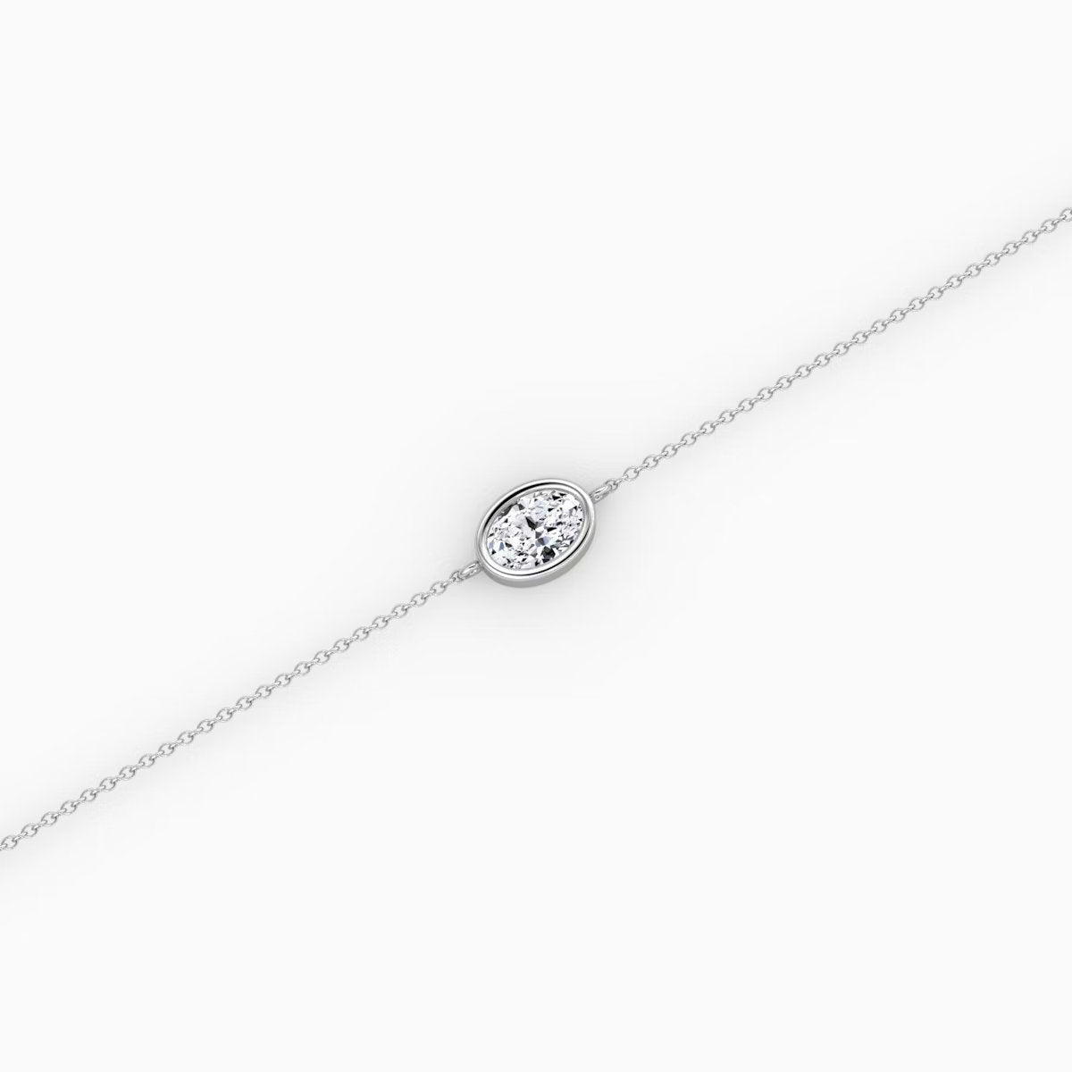 Solitaire Bezel Oval Diamond Bracelet