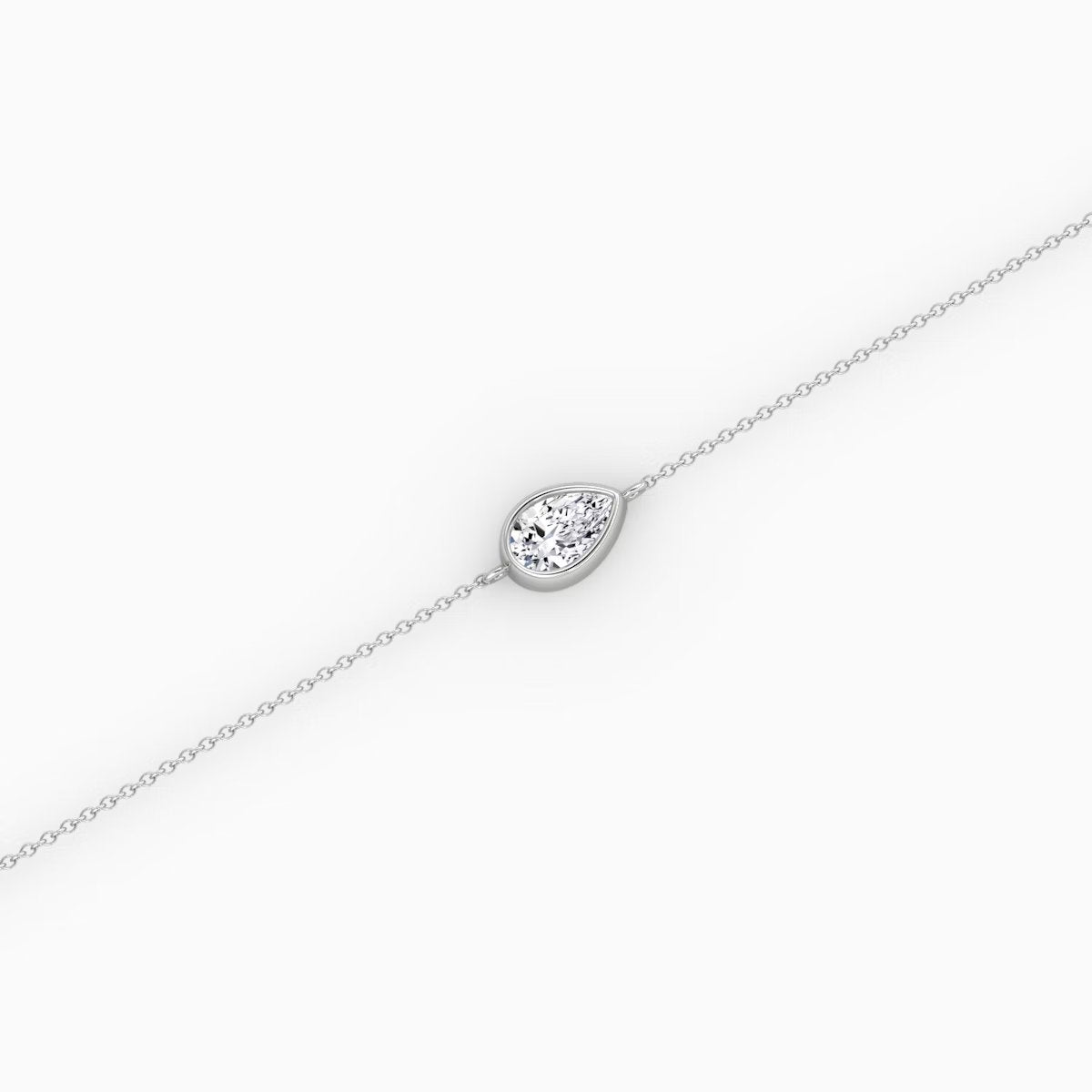 Solitaire Bezel Pear Diamond Bracelet