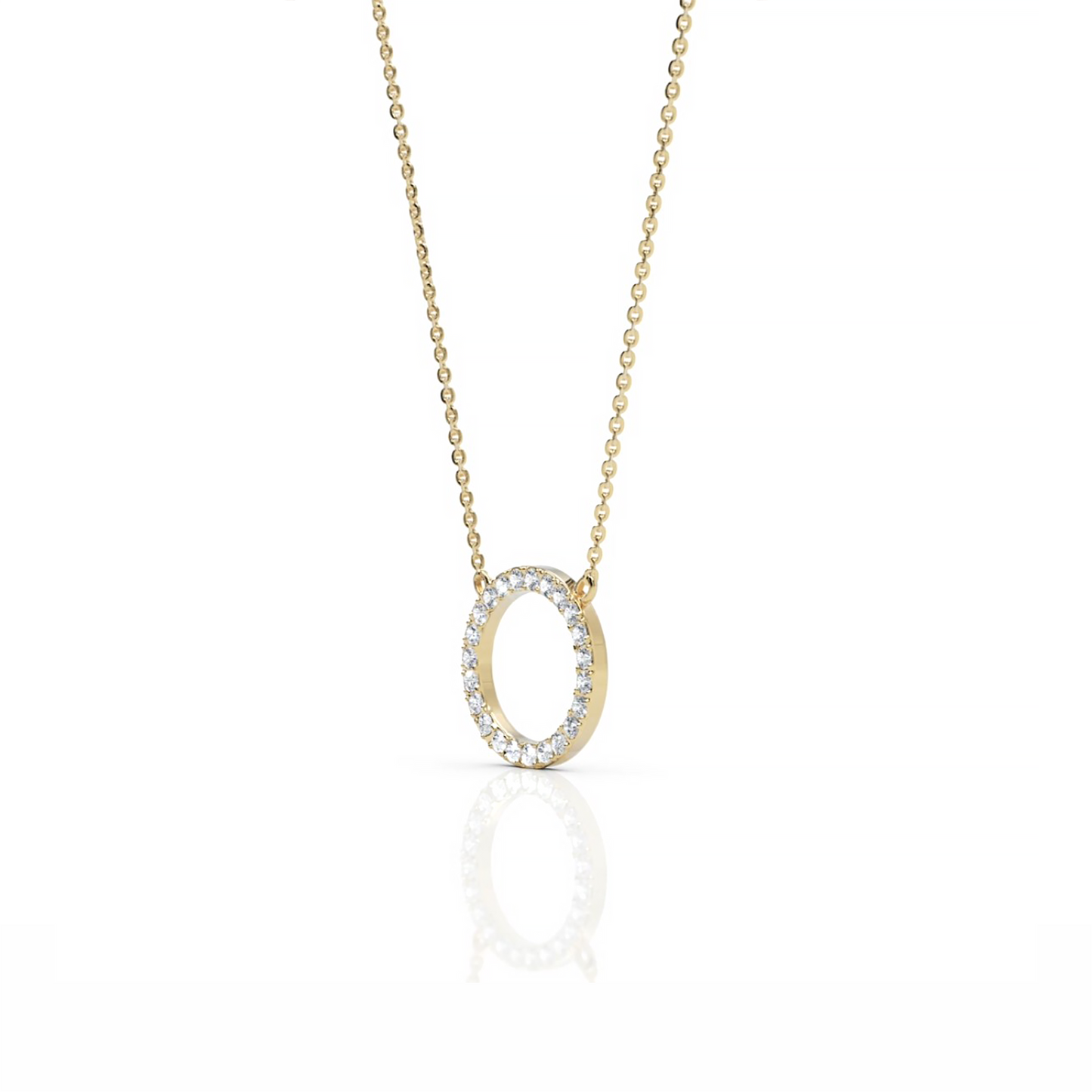 Circle Diamond Necklace 0.15 CTW