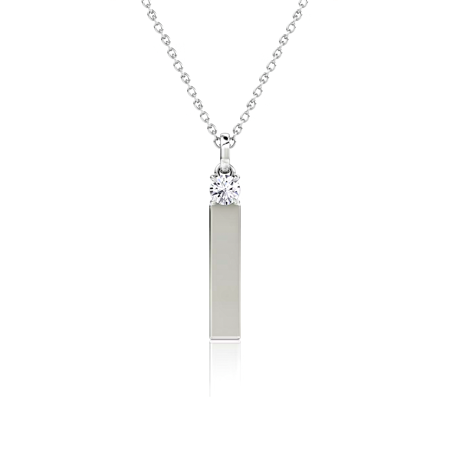 Engravable Bar Diamond Pendant 0.25 CTW