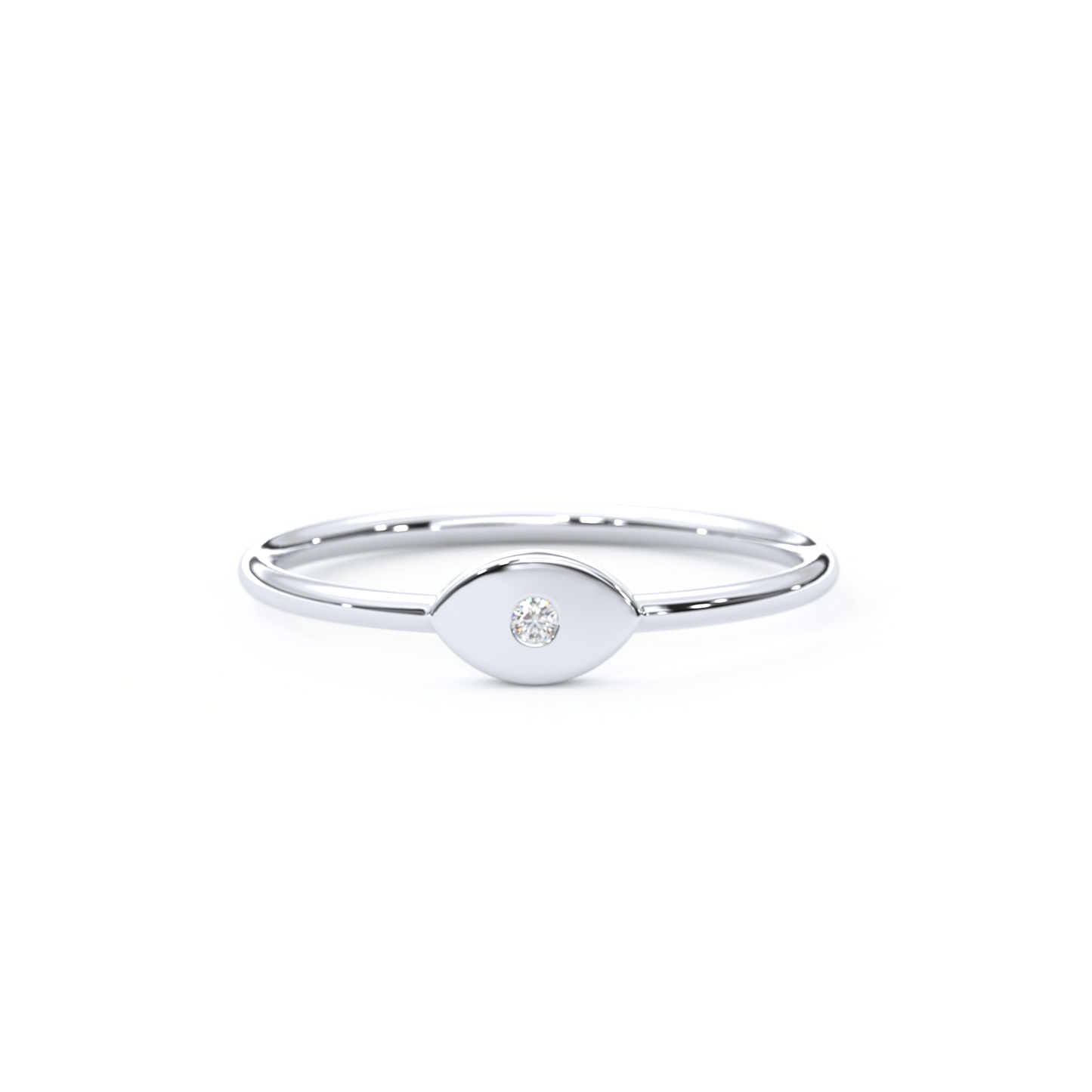 Evil Eye Minimalist Thin Diamond Ring