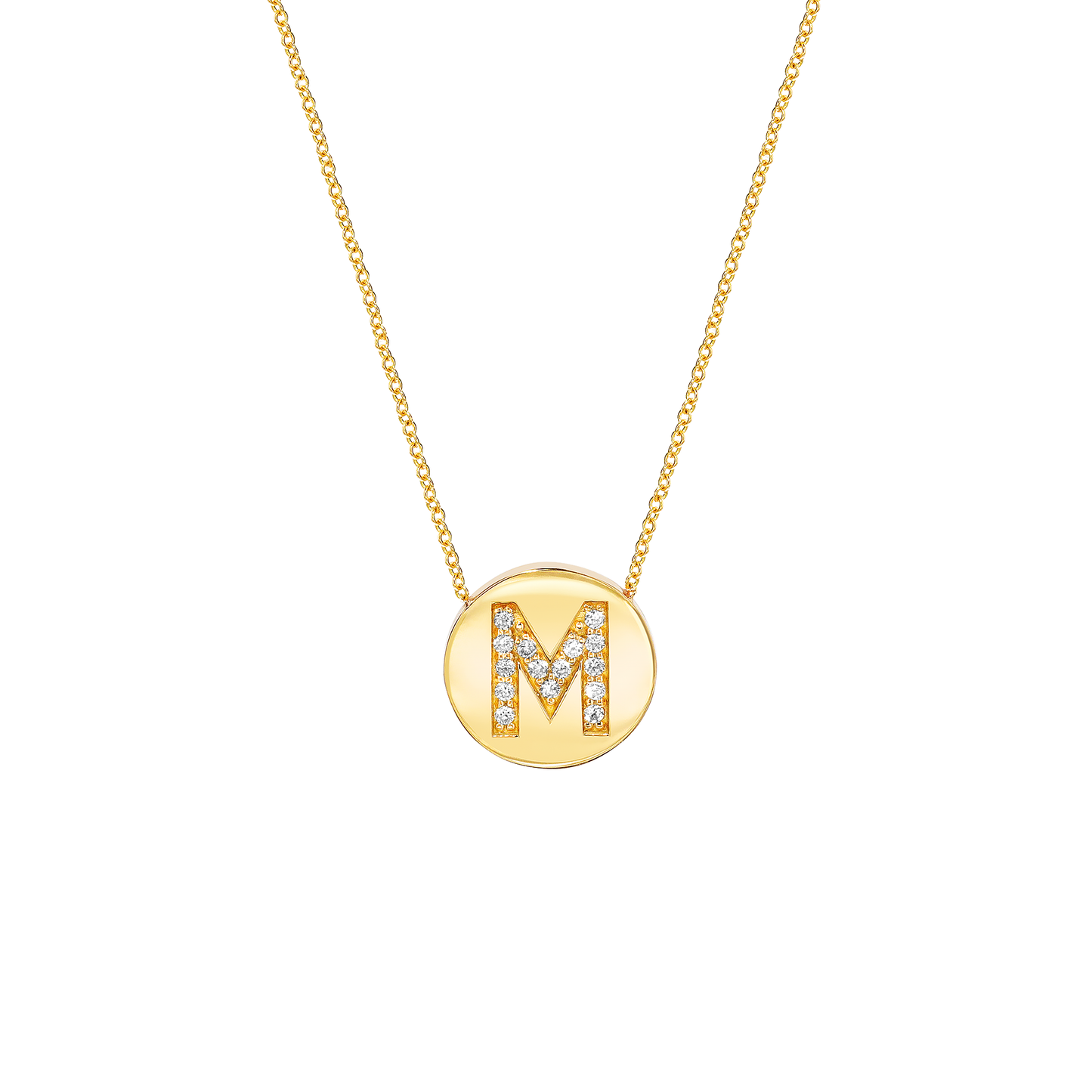 Initial Coin Diamond Pave Necklace