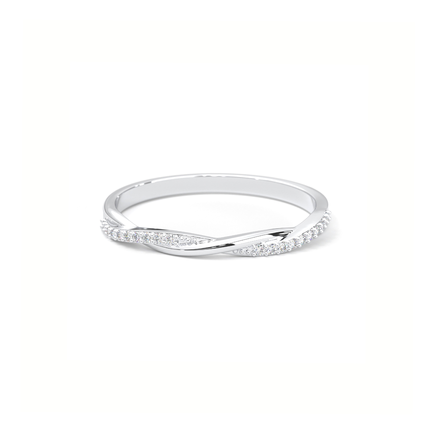 Gold Petite Twist Ring 0.1 CTW