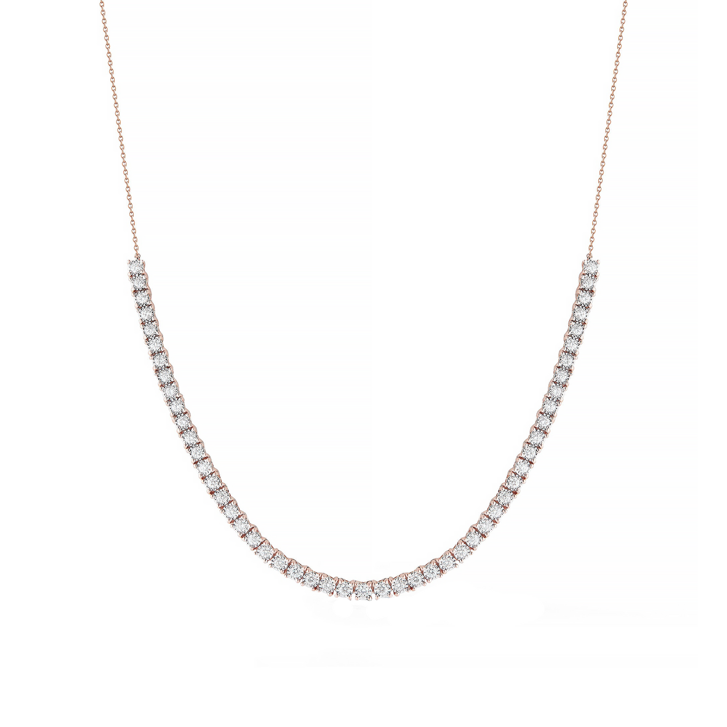 Diamond Half Tennis Necklace 14K 1 CTW