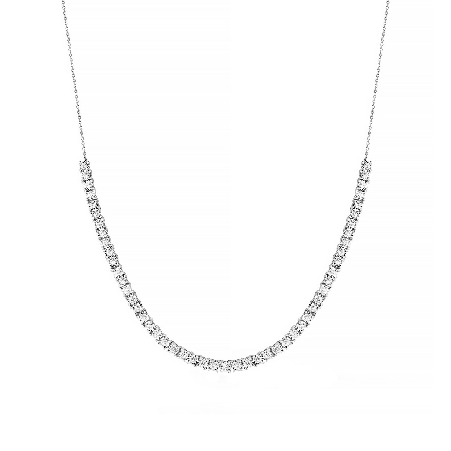 Diamond Half Tennis Necklace 14K 1 CTW