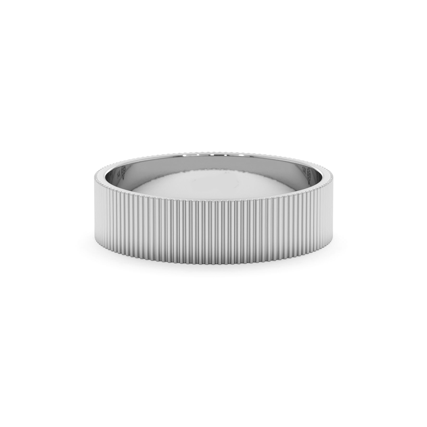 Textured Wide Ribbed Band Ring