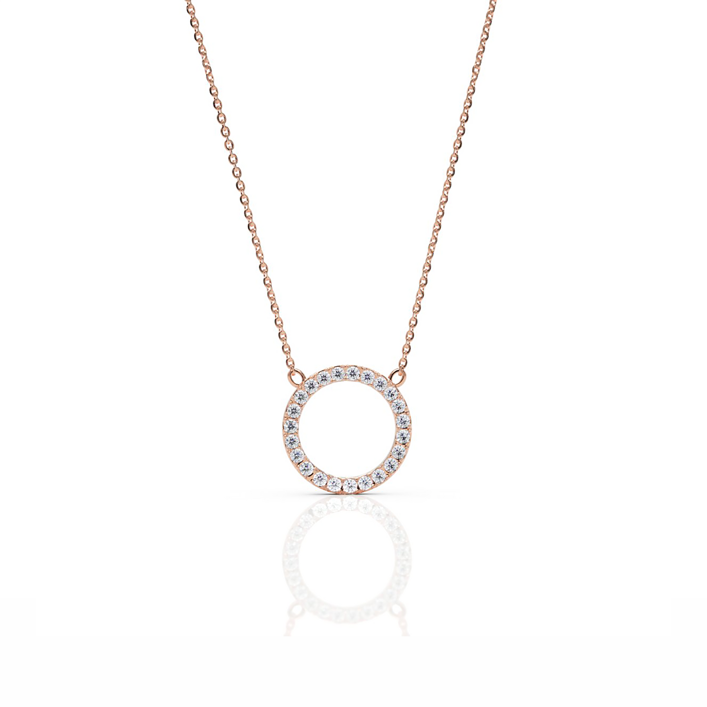 Circle Diamond Necklace 0.15 CTW