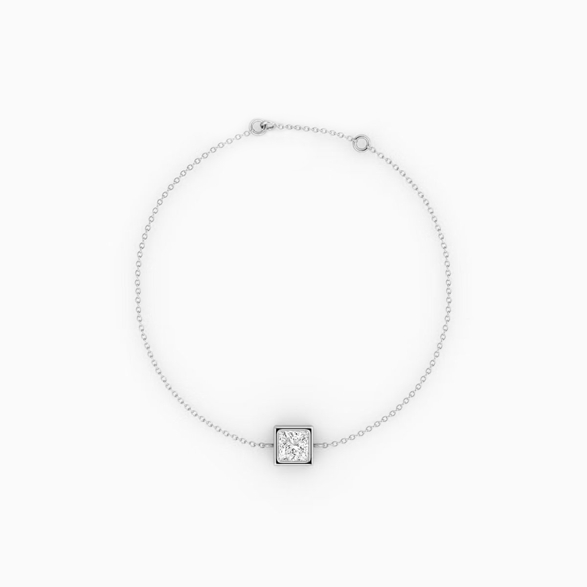 Solitaire Bezel Princess Diamond Bracelet