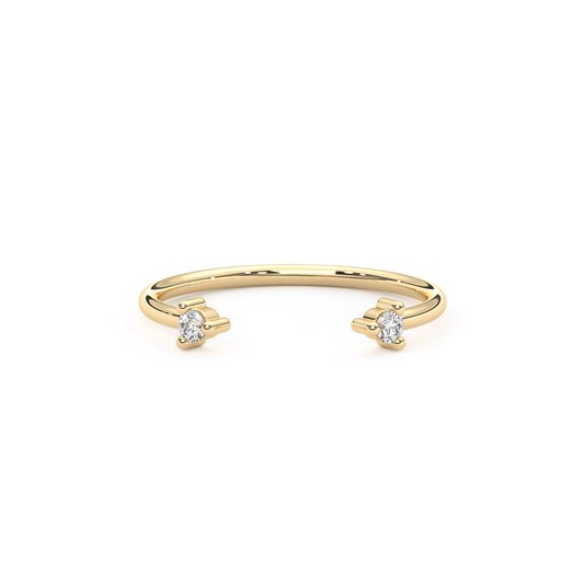 Dual Diamond Cuff Ring 0.1 CTW