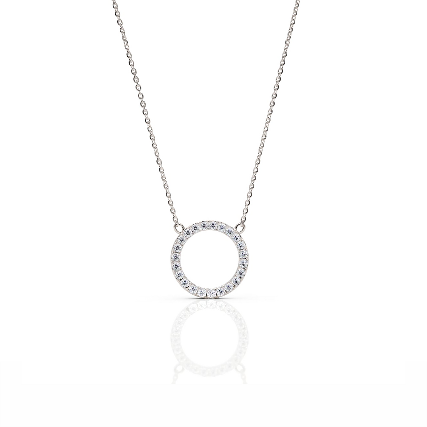 Circle Diamond Necklace 0.15 CTW