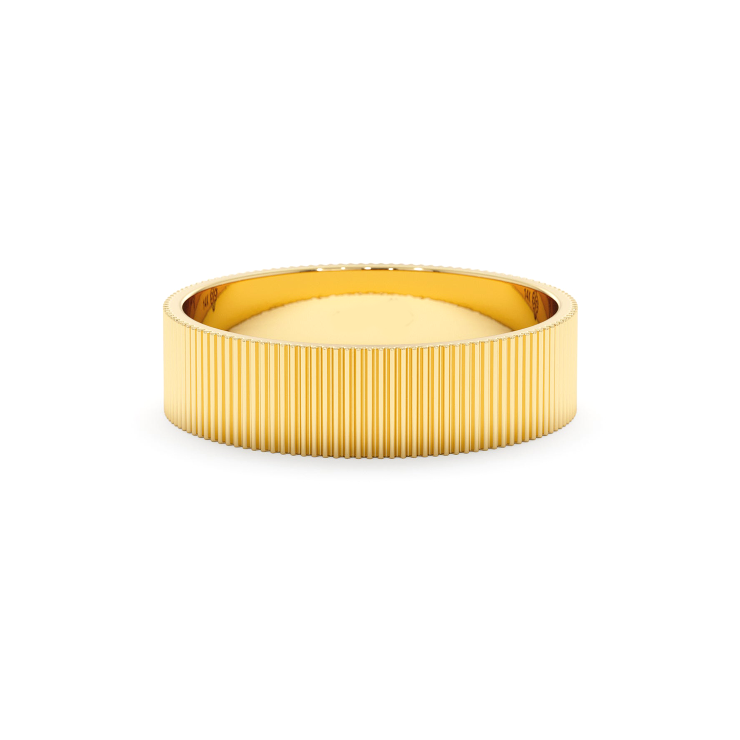 Textured Wide Ribbed Band Ring