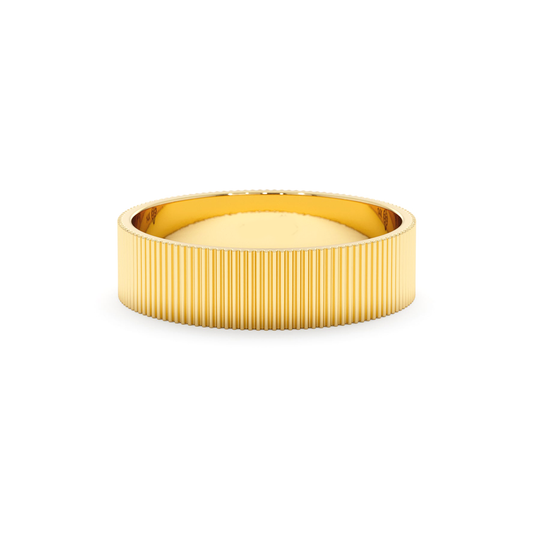 Textured Wide Ribbed Band Ring