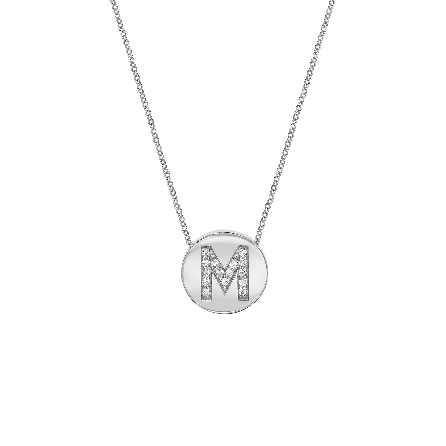 Initial Coin Diamond Pave Necklace