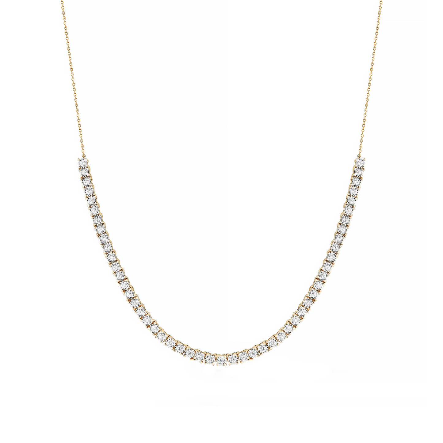 Diamond Half Tennis Necklace 14K 1 CTW