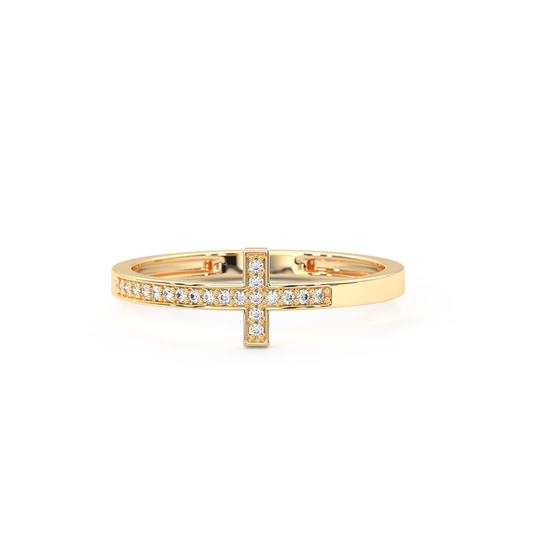 Dainty Diamond Cross Ring 0.2 CTW