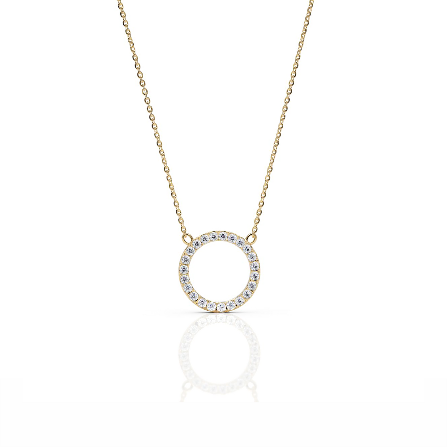 Circle Diamond Necklace 0.15 CTW