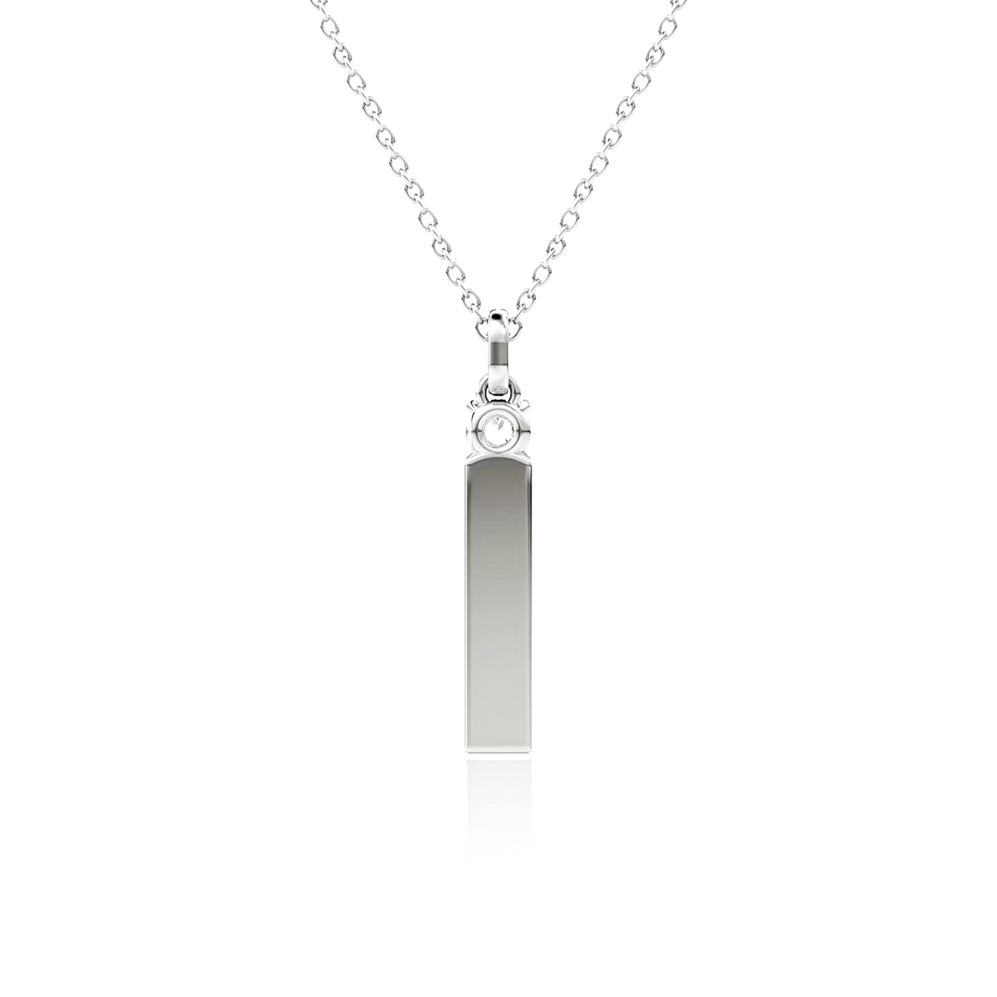 Engravable Bar Diamond Pendant 0.25 CTW