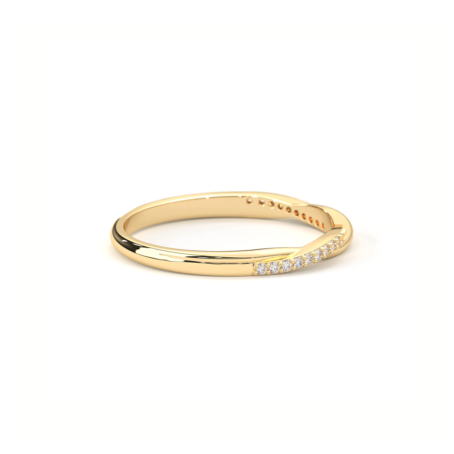 Gold Petite Twist Ring 0.1 CTW