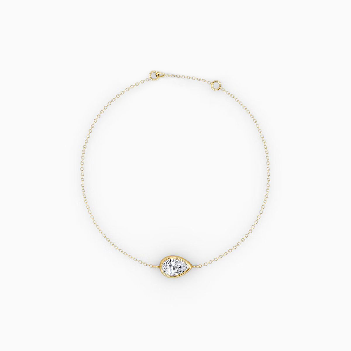 Solitaire Bezel Pear Diamond Bracelet