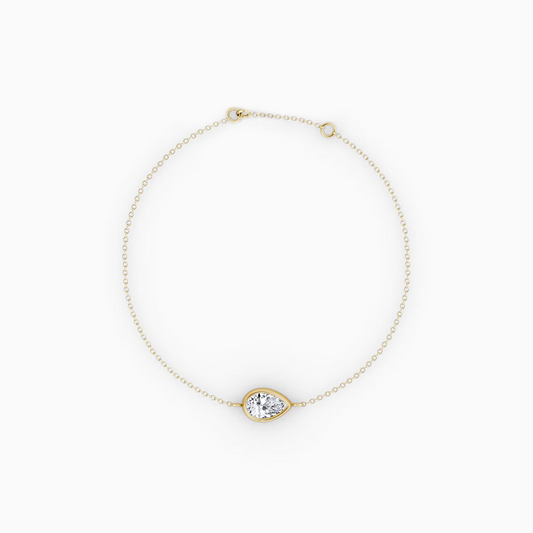 Solitaire Bezel Pear Diamond Bracelet