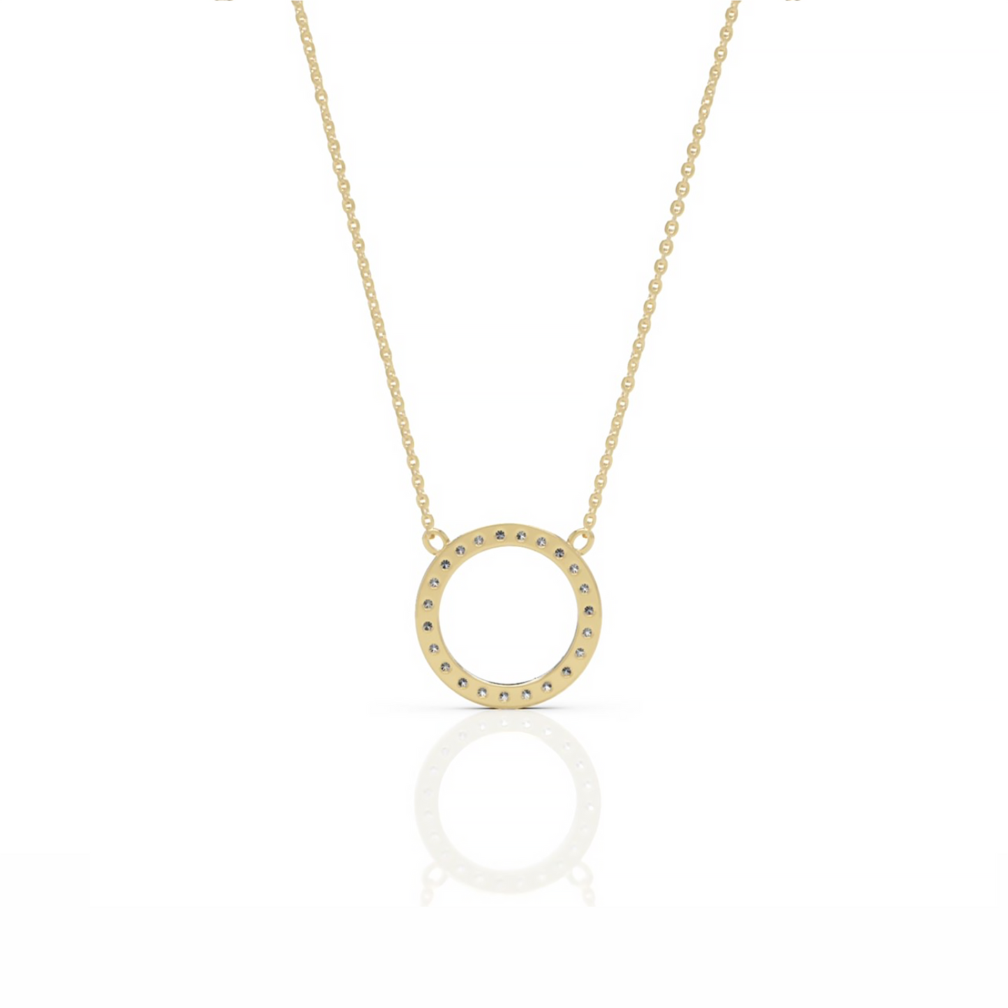 Circle Diamond Necklace 0.15 CTW