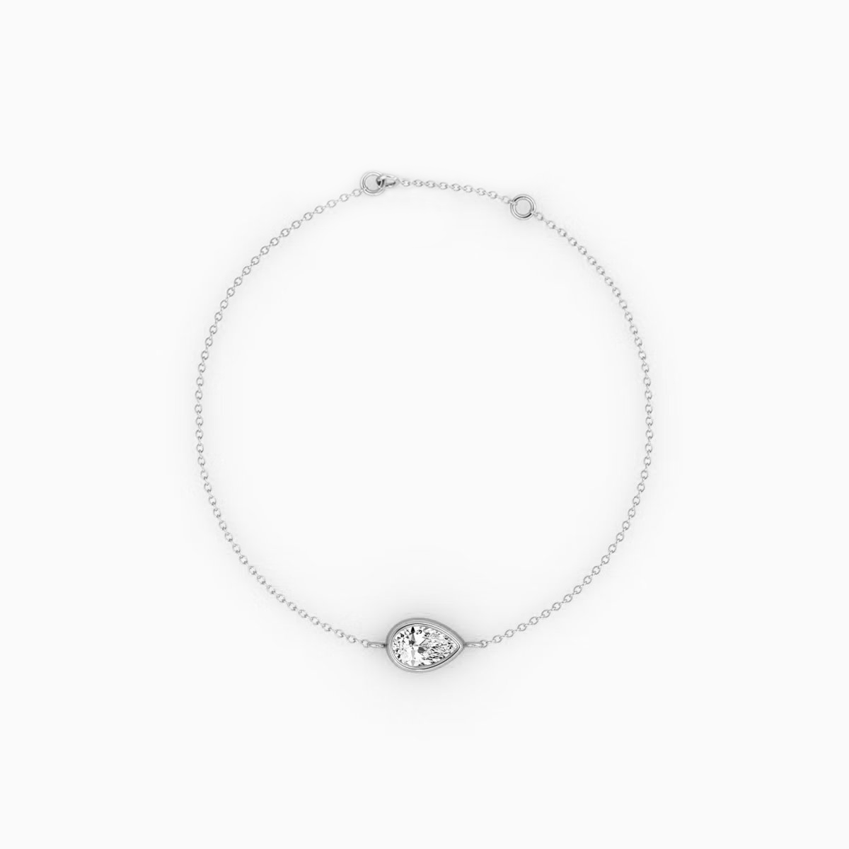 Solitaire Bezel Pear Diamond Bracelet