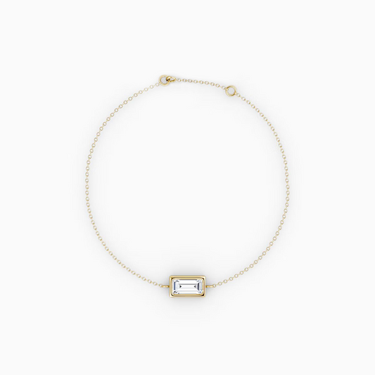 Solitaire Bezel Baguette Diamond Bracelet