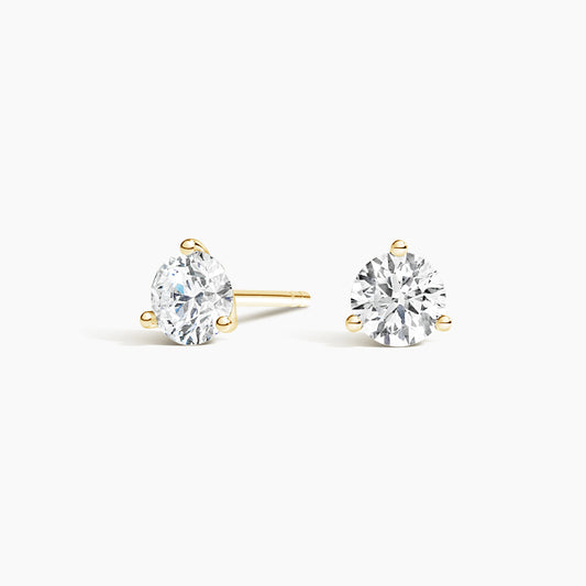 Solitaire Round Diamond Earring in Three Prong Setting