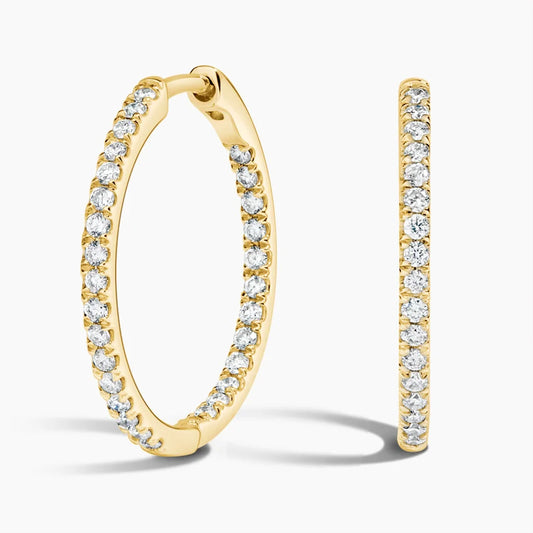 Diamond Hoop Earrings 0.58CTW