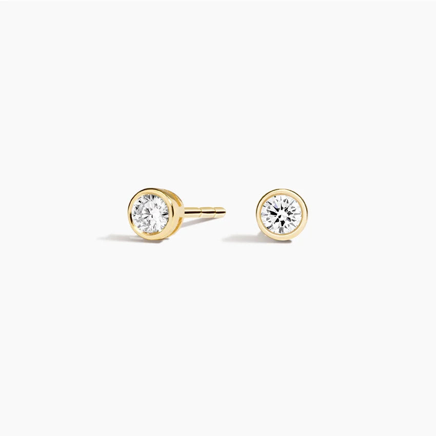 Solitaire Round Diamond Earring in Bezel Setting