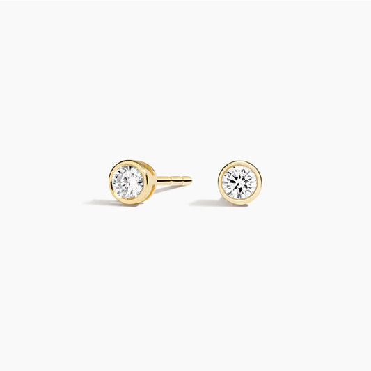 Solitaire Round Diamond Earring in Bezel Setting