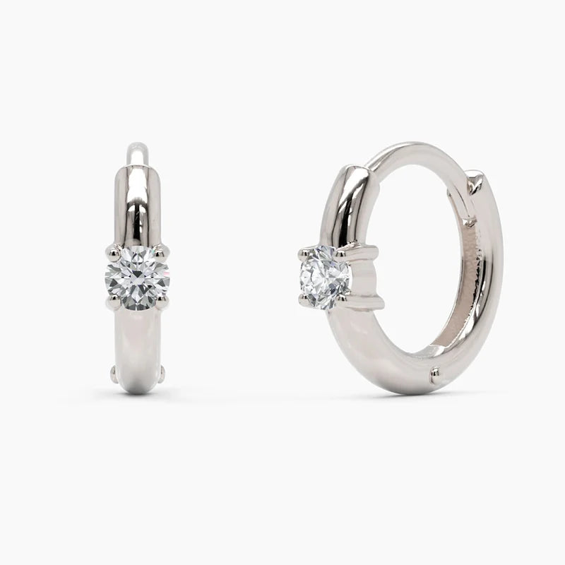 Solitaire Round Diamond Huggie 0.2CTW