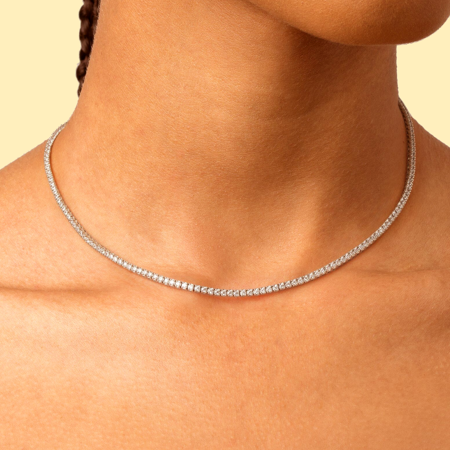 Diamond Tennis Necklace 14K 3.5 CTW