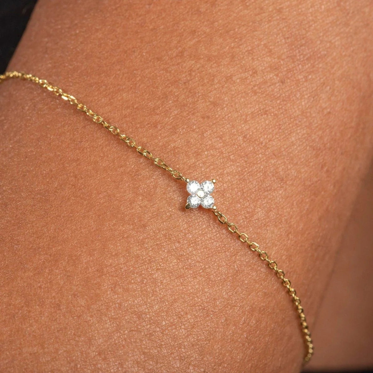 Floral Diamond Cluster Bracelet