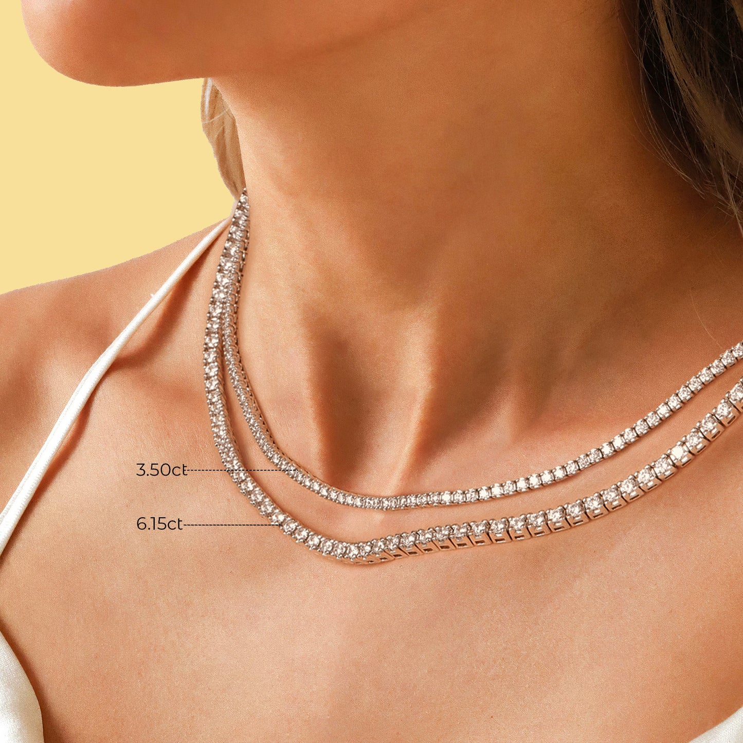 Diamond Tennis Necklace 14K 3.5 CTW